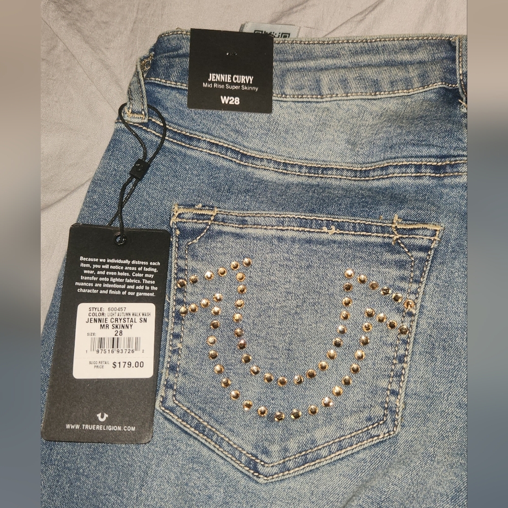 True Religion Women's Crystal Embellished Super Skinny Jeans